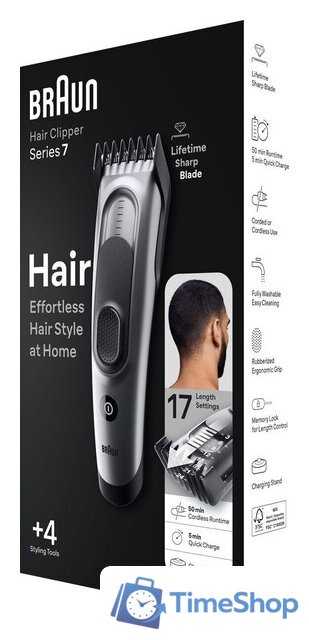 Машинка для стрижки волос Braun Series 7 HC 7390 - Изображение №4 — Интернет-магазин Time-Shop