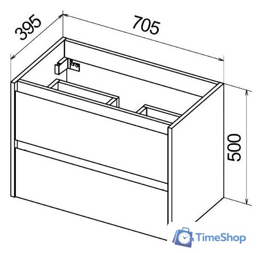  BelBagno Тумба под умывальник Kraft 39-700/390-2C-SO-RT (rovere tabacco) - Изображение №4 — Интернет-магазин Time-Shop