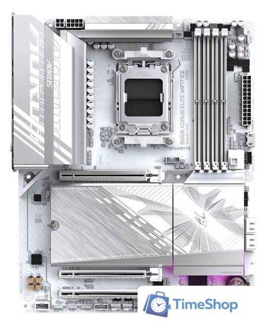 Материнская плата Gigabyte B850 Aorus Elite WiFi7 Ice (rev. 1.1) - Изображение №1 — Интернет-магазин Time-Shop