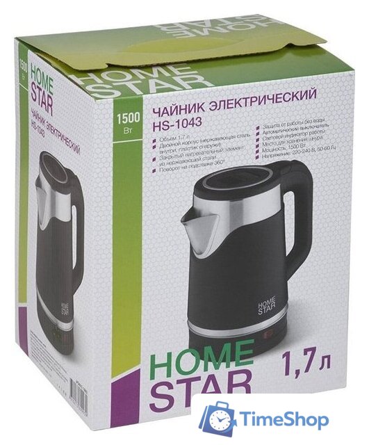 Электрический чайник HomeStar HS-1043 (черный) - Изображение №4 — Интернет-магазин Time-Shop