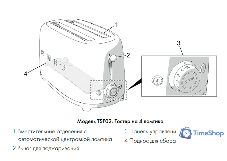 Тостер Smeg TSF02SSEU - Изображение №6 — Интернет-магазин Time-Shop