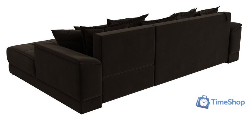 Угловой диван Лига диванов НордСтар правый 121115 (микровельвет коричневый/подушки микровельвет коричневый) - Изображение №5 — Интернет-магазин Time-Shop