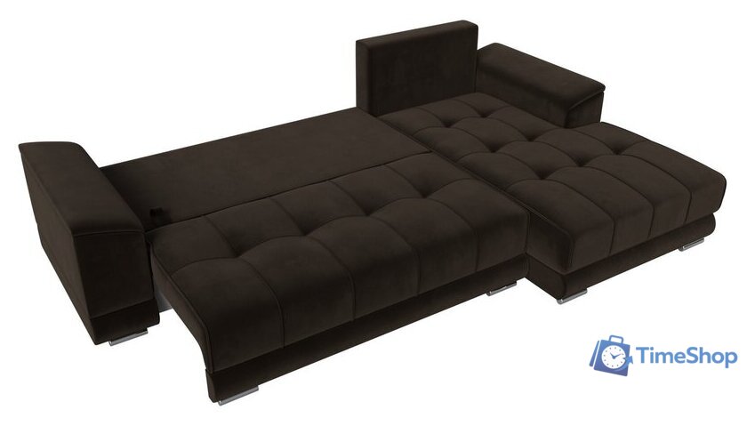 Угловой диван Лига диванов НордСтар правый 121115 (микровельвет коричневый/подушки микровельвет коричневый) - Изображение №8 — Интернет-магазин Time-Shop