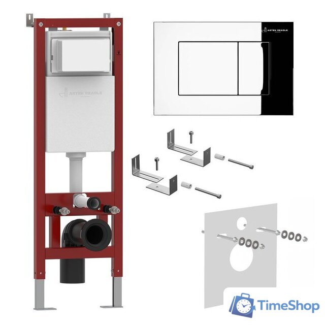 Инсталляция для унитаза Asten Readle Zentralmodul AR0501-0601CH c кнопкой (хром) - Изображение №1 — Интернет-магазин Time-Shop