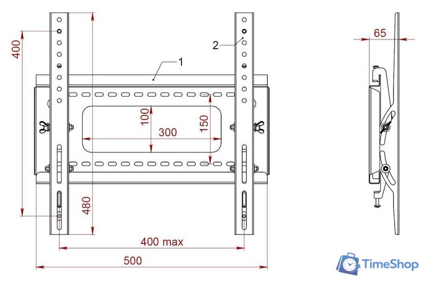 Кронштейн для телевизора PL 401.B - Изображение №2 — Интернет-магазин Time-Shop