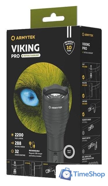 Фонарь Armytek Viking Pro Magnet USB (белый) - Изображение №3 — Интернет-магазин Time-Shop
