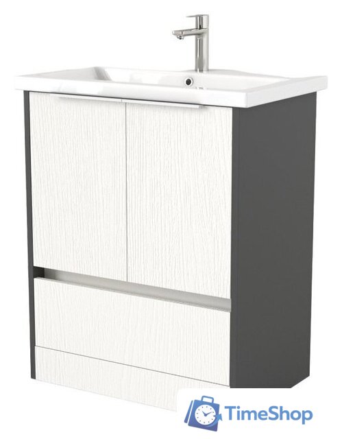  Дабер Тумба под умывальник 017 Cersanit Como 70 Т17.7С.0.20Б (белый древесный/серый/ручка белая) - Изображение №1 — Интернет-магазин Time-Shop