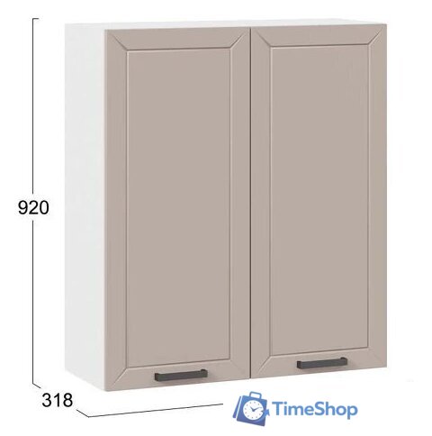 Шкаф навесной Трия Лорас 1ВВ8 с двумя дверями (белый/холст латте) - Изображение №3 — Интернет-магазин Time-Shop