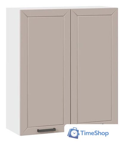 Шкаф навесной Трия Лорас 1ВВ8 с двумя дверями (белый/холст латте) - Изображение №1 — Интернет-магазин Time-Shop