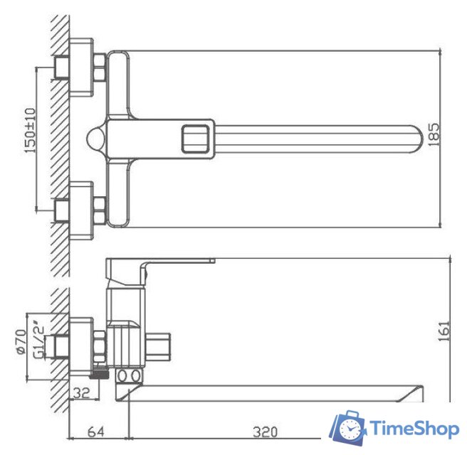 Смеситель Haiba HB22615-7 (черный) - Изображение №2 — Интернет-магазин Time-Shop