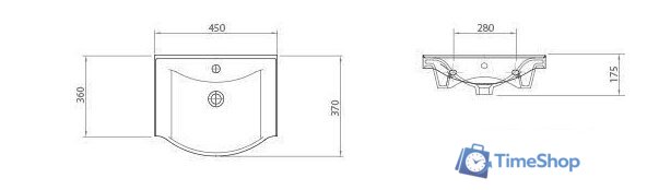  Гамма Тумба 21 оф8/1 У-45 с умывальником Базик-7045 (улыбка) - Изображение №4 — Интернет-магазин Time-Shop