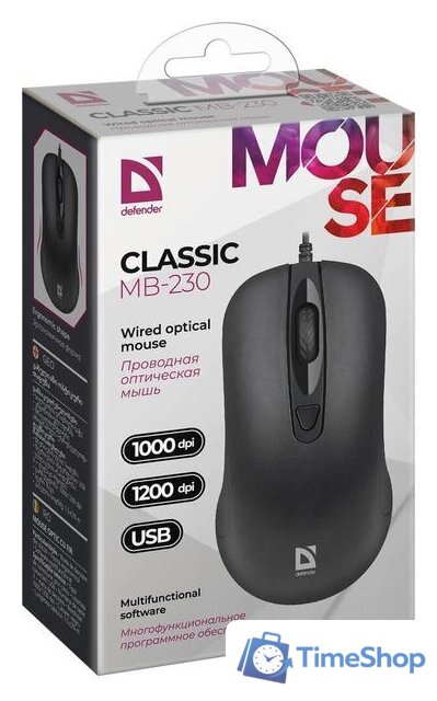 Мышь Defender Classic MB-230 (4 кнопки) - Изображение №5 — Интернет-магазин Time-Shop