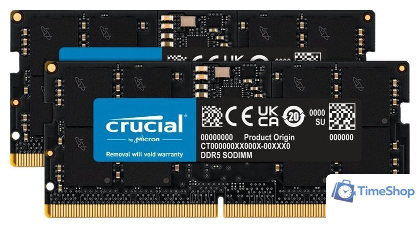 Оперативная память Crucial 2x16ГБ DDR5 SODIMM 5600 МГц CT2K16G56C46S5 - Изображение №1 — Интернет-магазин Time-Shop