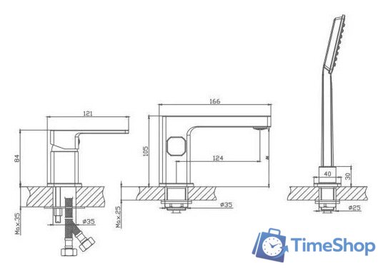 Смеситель Haiba HB80615 - Изображение №3 — Интернет-магазин Time-Shop