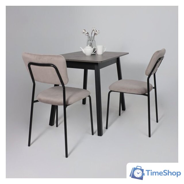 Кухонный стол Мамадома Tirk radial-94 раздвижной 94-126х64 (дымчатая керамика/черный) - Изображение №4 — Интернет-магазин Time-Shop