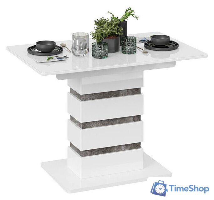 Кухонный стол Трия Мадейра тип 1 (белый глянец/ателье темный) - Изображение №3 — Интернет-магазин Time-Shop