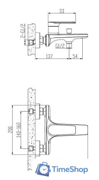 Смеситель Esko Baku BK 54 - Изображение №2 — Интернет-магазин Time-Shop