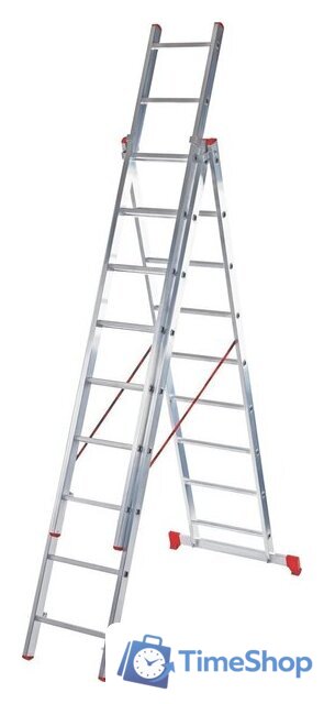 Лестница-стремянка Новая высота NV 223 алюминиевая трёхсекционная 3x6 ступеней - Изображение №2 — Интернет-магазин Time-Shop