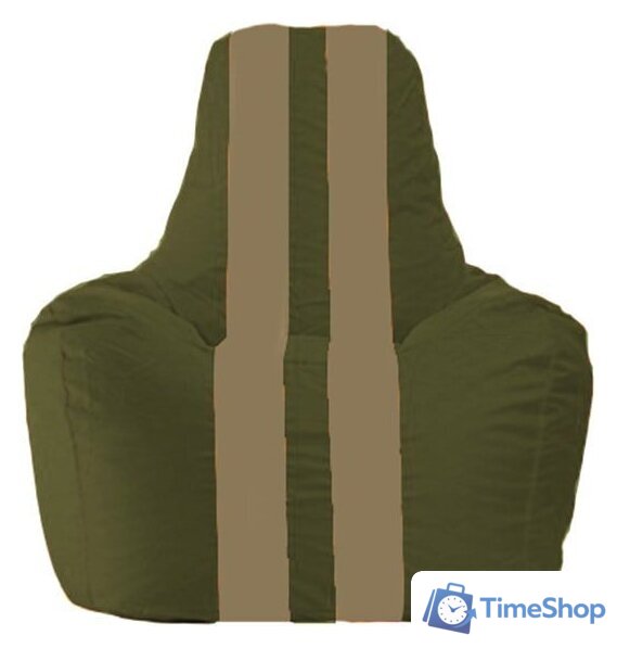 Кресло-мешок Flagman Спортинг С1.1-52 (тёмно-оливковый/бежевый) - Изображение №1 — Интернет-магазин Time-Shop