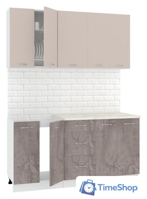 Готовая кухня Кортекс-мебель Корнелия Лира 1.6м (капучино/оникс/королевский опал) - Изображение №2 — Интернет-магазин Time-Shop