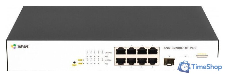 Настраиваемый коммутатор SNR SNR-S2200G-8T-POE - Изображение №1 — Интернет-магазин Time-Shop