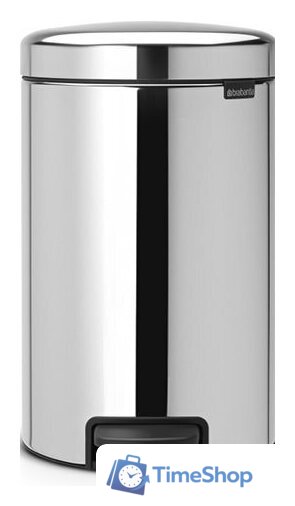 Мусорное ведро Brabantia Pedal Bin NewIcon 12 л (стальной полированный) - Изображение №1 — Интернет-магазин Time-Shop