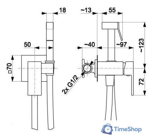 Гигиенический душ Armatura Logon 5139-512-00 - Изображение №2 — Интернет-магазин Time-Shop