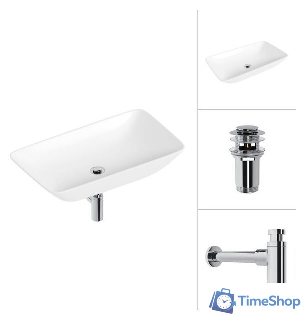 Умывальник Lauter 21886 + клапан 21190CH + сифон 21635CH (хром) - Изображение №1 — Интернет-магазин Time-Shop