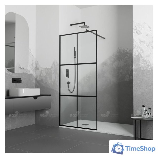 Душевая стенка RGW WA-011B 35101170-84 70 (черный/прозрачное стекло) - Изображение №1 — Интернет-магазин Time-Shop