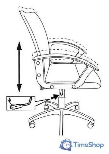 Офисное кресло Бюрократ CH-590 (черный) - Изображение №6 — Интернет-магазин Time-Shop