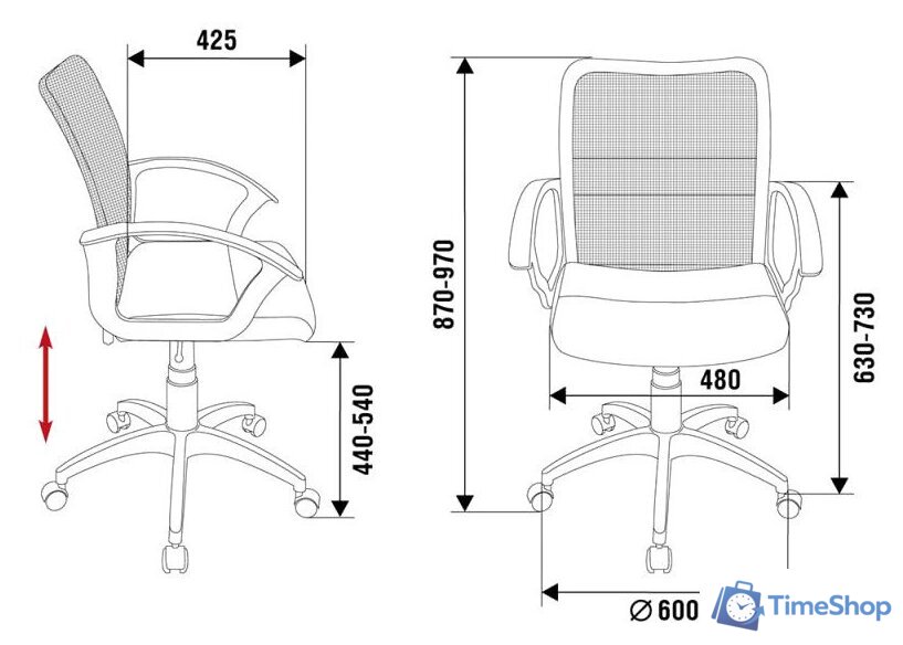 Офисное кресло Бюрократ CH-590 (черный) - Изображение №5 — Интернет-магазин Time-Shop