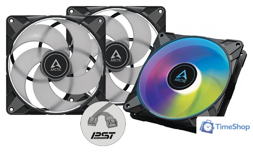 Комплект вентиляторов для корпуса Arctic P14 PWM PST A-RGB 3 шт ACFAN00257A - Изображение №1 — Интернет-магазин Time-Shop
