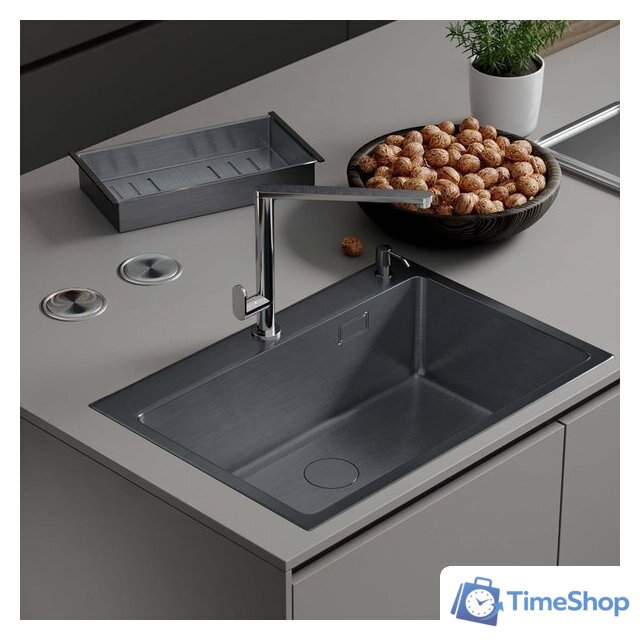 Кухонная мойка Roxen Simple 560220-70B PVD графит (с коландером и дозатором) - Изображение №3 — Интернет-магазин Time-Shop