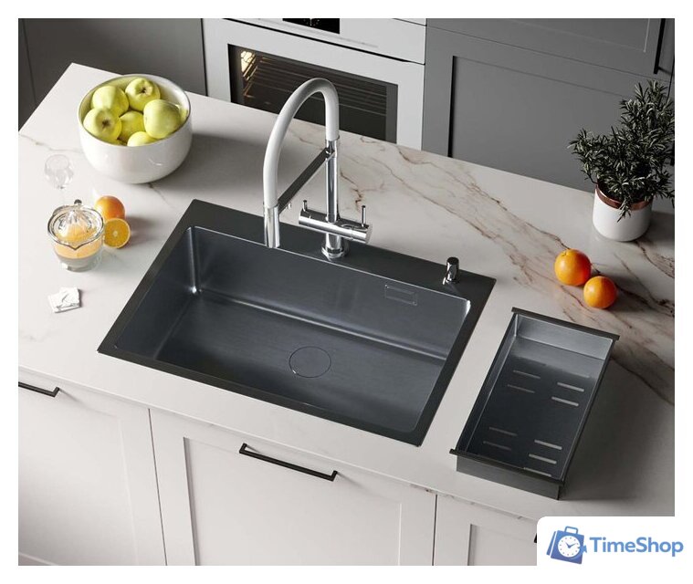 Кухонная мойка Roxen Simple 560220-70B PVD графит (с коландером и дозатором) - Изображение №1 — Интернет-магазин Time-Shop