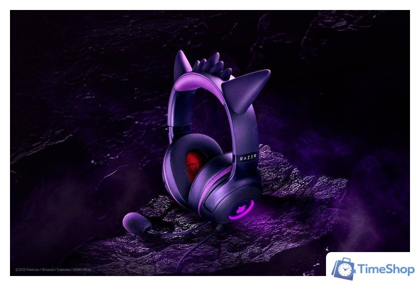 Наушники Razer Kraken Kitty V2 Pokemon Gengar Edition - Изображение №6 — Интернет-магазин Time-Shop