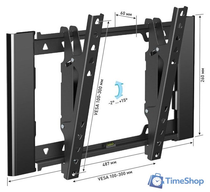 Кронштейн для телевизора Holder LCD-T3929 (черный) - Изображение №3 — Интернет-магазин Time-Shop