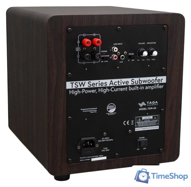 Проводной сабвуфер Taga Harmony TSW-60 (венге) - Изображение №3 — Интернет-магазин Time-Shop