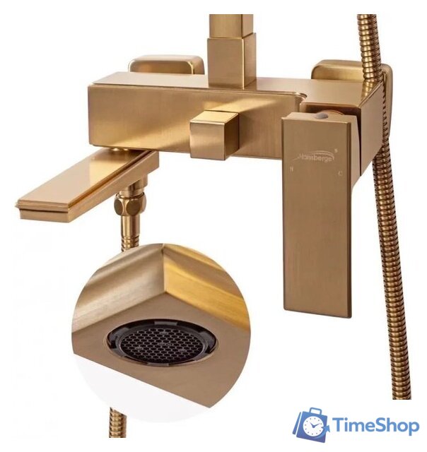 Душевая система  Hansberge H5070 (золото матовый) - Изображение №4 — Интернет-магазин Time-Shop