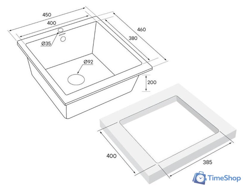 Кухонная мойка Paulmark Gera 50 PM104546-GR - Изображение №3 — Интернет-магазин Time-Shop