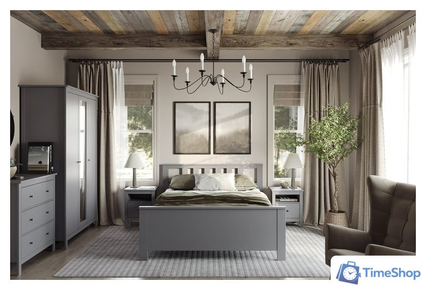 Кровать Mio Tesoro Сага 140x200 2.08.04.060.4 (серый) - Изображение №2 — Интернет-магазин Time-Shop