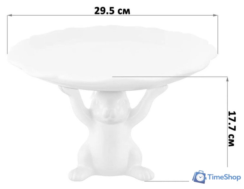 Блюдо Elan Gallery Кролик на подставке 340069 - Изображение №8 — Интернет-магазин Time-Shop