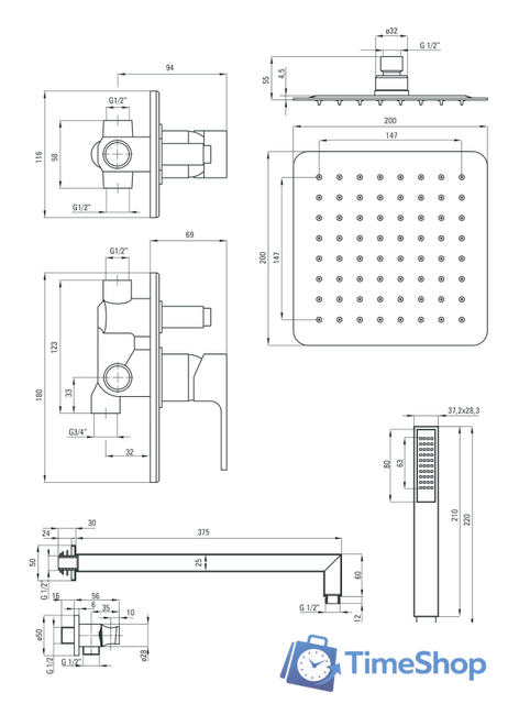 Душевая система  Deante Anemon NAC 09AP - Изображение №2 — Интернет-магазин Time-Shop