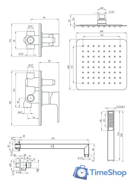 Душевая система  Deante Anemon NAC 09AP - Изображение №2 — Интернет-магазин Time-Shop