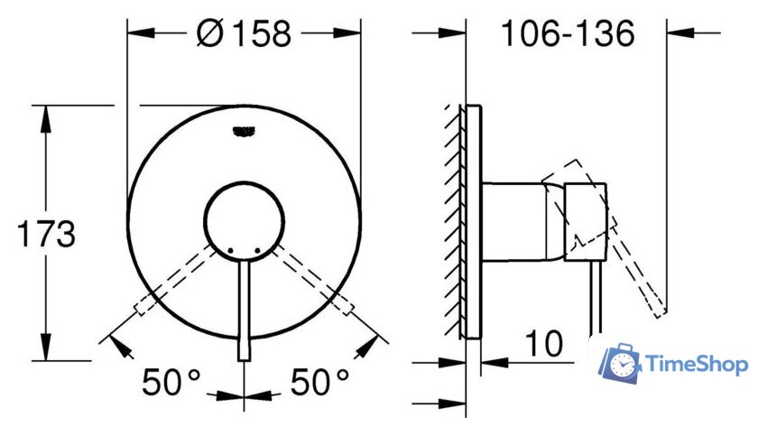 Смеситель Grohe Essence 24057DA1 - Изображение №2 — Интернет-магазин Time-Shop