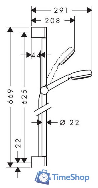 Душевой гарнитур  Hansgrohe Crometta 100 [26652400] - Изображение №2 — Интернет-магазин Time-Shop