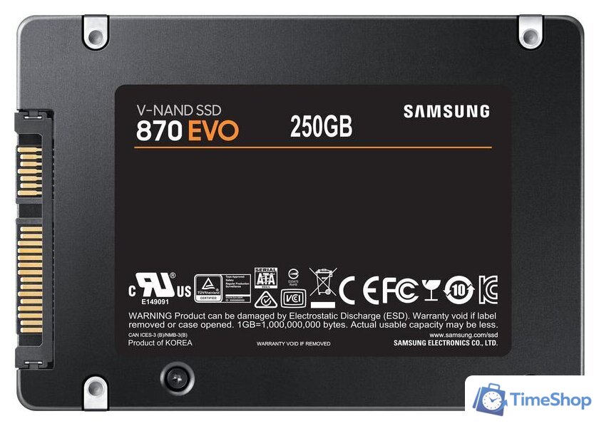 SSD Samsung 870 Evo 250GB MZ-77E250BW - Изображение №2 — Интернет-магазин Time-Shop