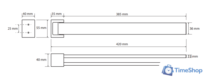 Держатель для полотенца Bemeta Gamma 145804102 - Изображение №2 — Интернет-магазин Time-Shop