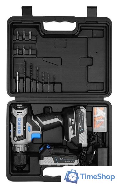 Дрель-шуруповерт Deko DKCD20V One Set63 083-1038 (с 2-мя АКБ, кейс) - Изображение №5 — Интернет-магазин Time-Shop