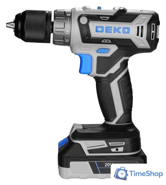 Дрель-шуруповерт Deko DKCD20V One Set63 083-1038 (с 2-мя АКБ, кейс) - Изображение №3 — Интернет-магазин Time-Shop