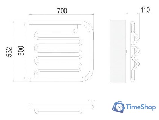 Полотенцесушитель TERMINUS Фокстрот-Лиана 1